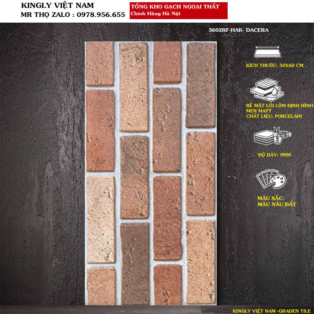 Gạch ốp ngoại thất 30x60 3602RF